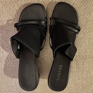 George Y2K Slip On Wedge Strappy Sandals